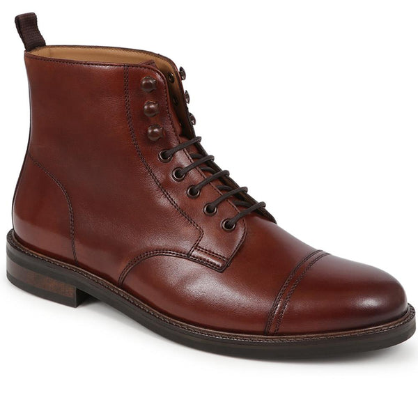 jones bootmaker Men's Finch Leather Lace-Up Boots - Chestnut