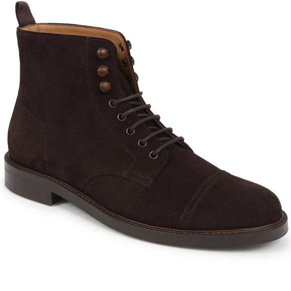 jones bootmaker Men's Finch Leather Lace-Up Boots - Dark Brown Suede