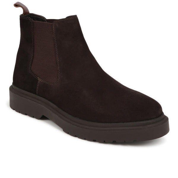 jones bootmaker Men's Finsbury Leather Chelsea Boots - Dark Brown Suede
