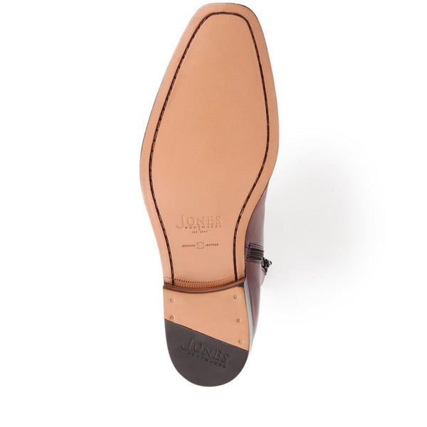 Jones Bootmaker Men's Flaxen Leather Ankle Boots - Chestnut