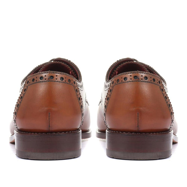 Jones Bootmaker Men's Foley Calf Leather Derby Brogue - Brown-Beige