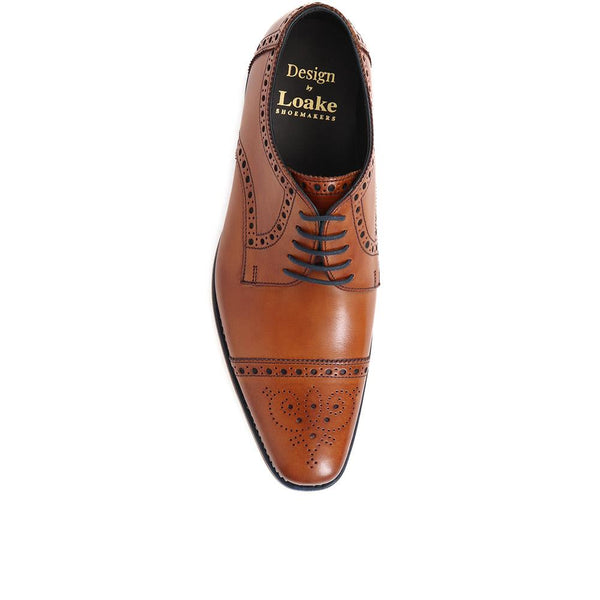 Jones Bootmaker Men's Foley Calf Leather Derby Brogue - Tan