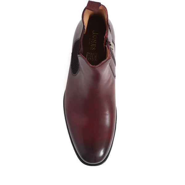 Jones Bootmaker Men's Gibson Leather Chelsea Boots - Burgundy