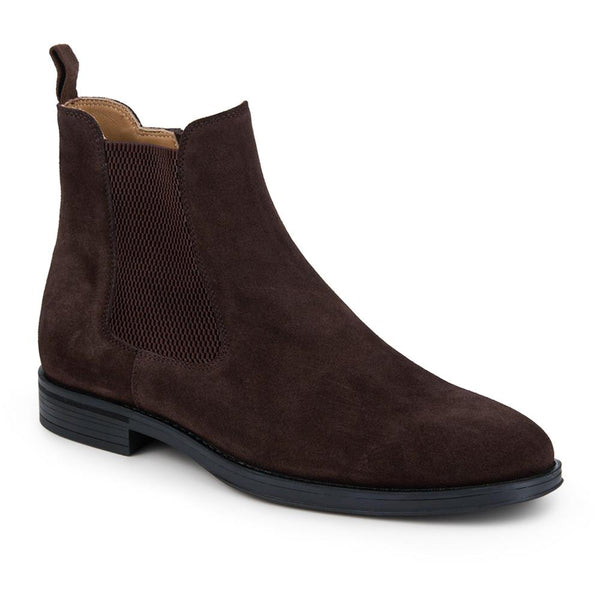 jones bootmaker Men's Gibson Leather Chelsea Boots - Dark Brown Suede