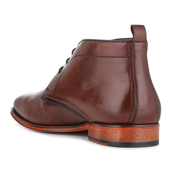 Jones Bootmaker Men's Giovanni Wide-Fit Smart Leather Boots - Chestnut