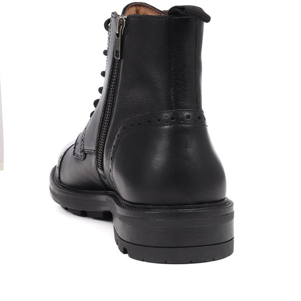 Jones Bootmaker Men's Guiseley Leather Lace-Up Boots - Black