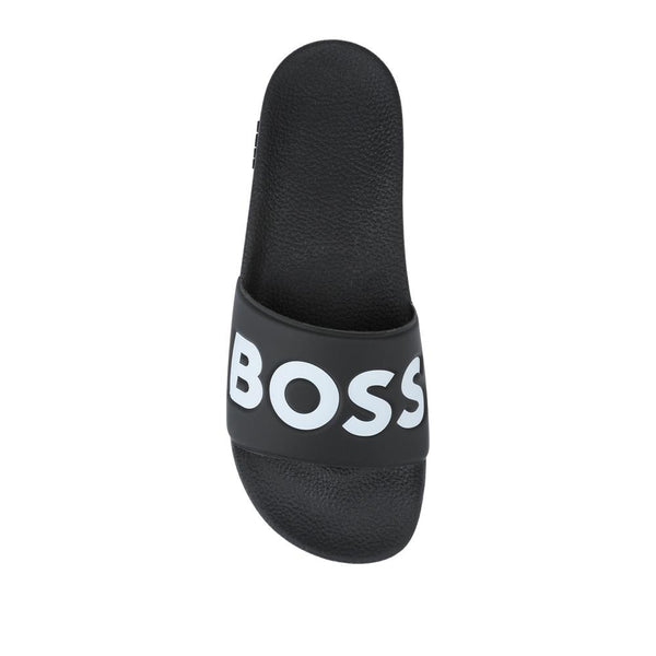 Jones Bootmaker Men's Hugo Boss Italian-Made Slides - Black-White