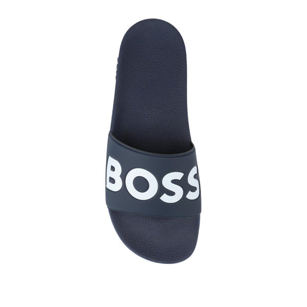 Jones Bootmaker Men's Hugo Boss Italian-Made Slides - Navy-White