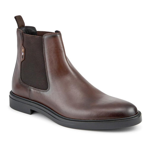 jones bootmaker Men's Hugo Boss Leather Chelsea Boots - Dark Brown
