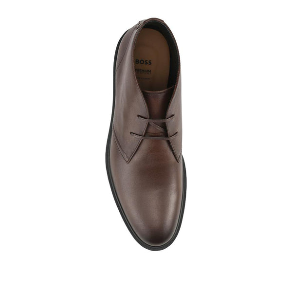 Jones Bootmaker Men's Hugo Boss Leather Desert Boots - Dark Brown