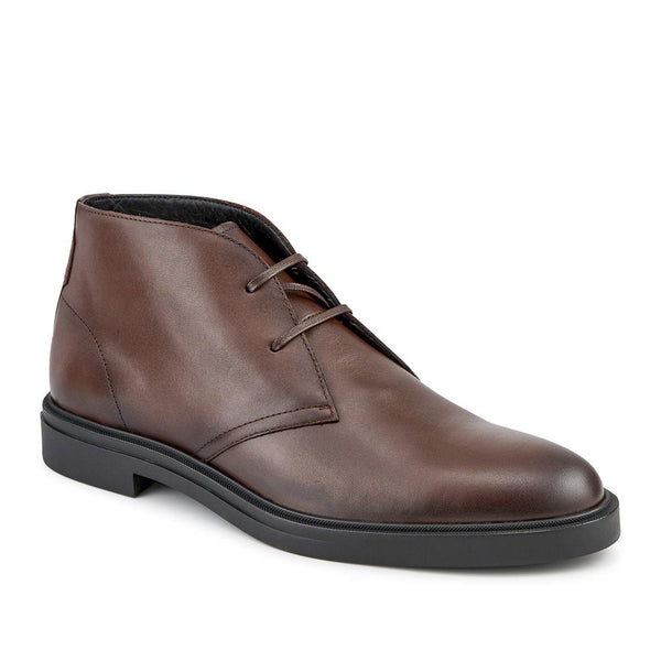 jones bootmaker Men's Hugo Boss Leather Desert Boots - Dark Brown