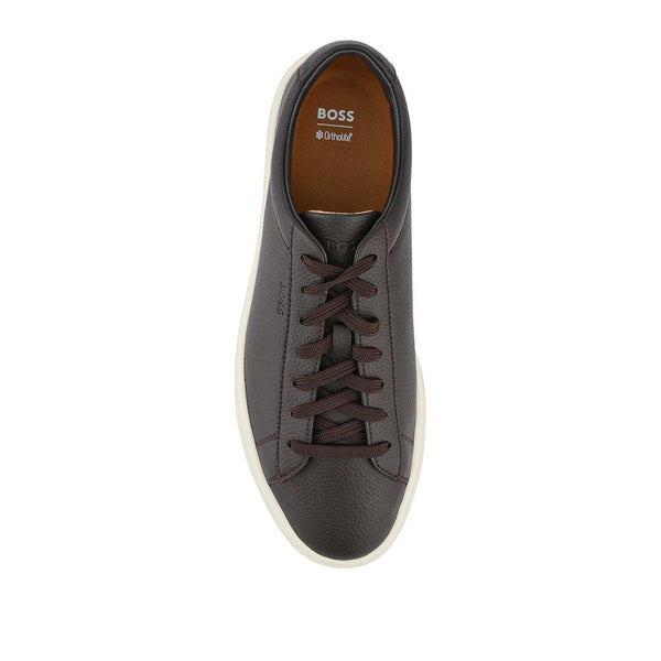Jones Bootmaker Men's Hugo Boss Leather Low-Top Trainers - Dark Brown