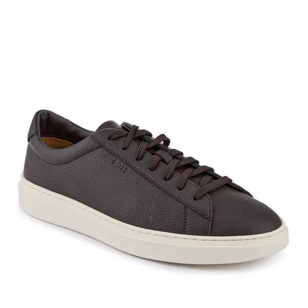 jones bootmaker Men's Hugo Boss Leather Low-Top Trainers - Dark Brown