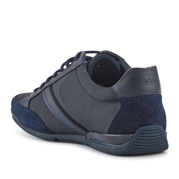 Jones Bootmaker Men's Hugo Boss Mixed-Material Trainers - Navy