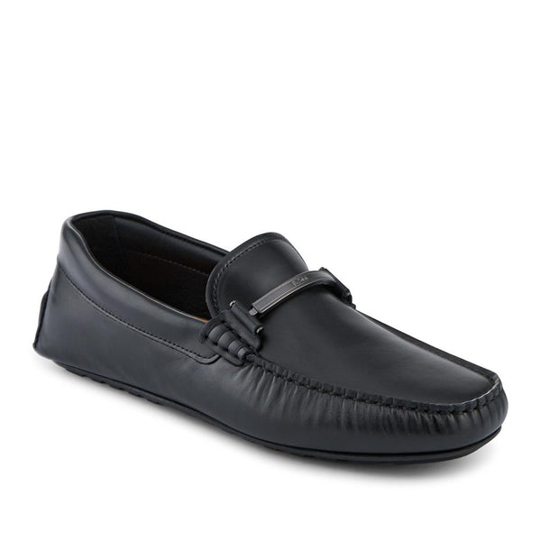jones bootmaker Men's Hugo Boss Smart Leather Loafers - Black