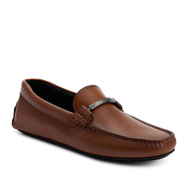 jones bootmaker Men's Hugo Boss Smart Leather Loafers - Brown