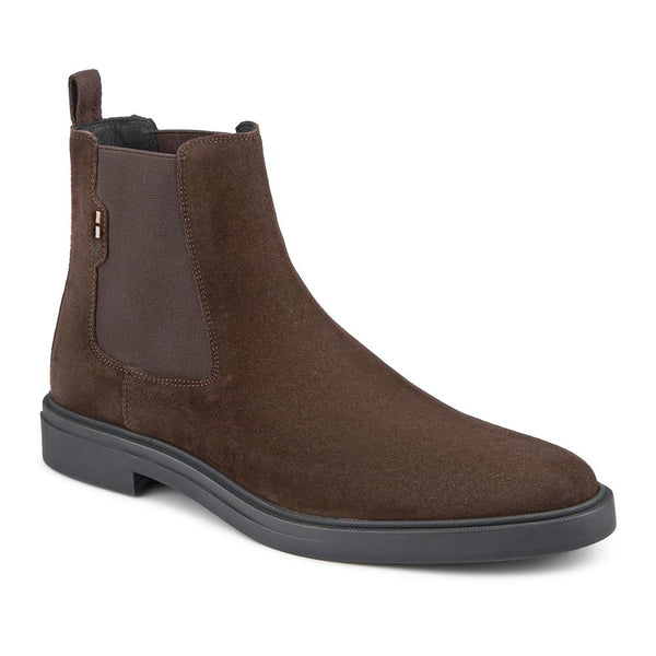 jones bootmaker Men's Hugo Boss Suede Leather Chelsea Boots - Dark Brown