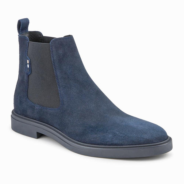 jones bootmaker Men's Hugo Boss Suede Leather Chelsea Boots - Navy
