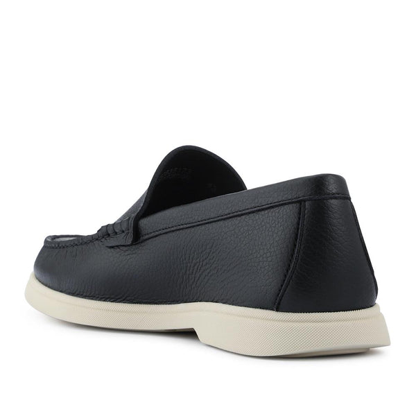 Jones Bootmaker Men's Hugo Boss Tumbled-Leather Moccasins - Black