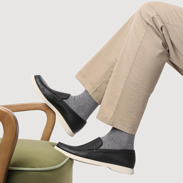 Jones Bootmaker Men's Hugo Boss Tumbled-Leather Moccasins - Black