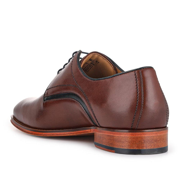 Jones Bootmaker Men's Jammer Smart Leather Lace-Up Shoes - Chestnut