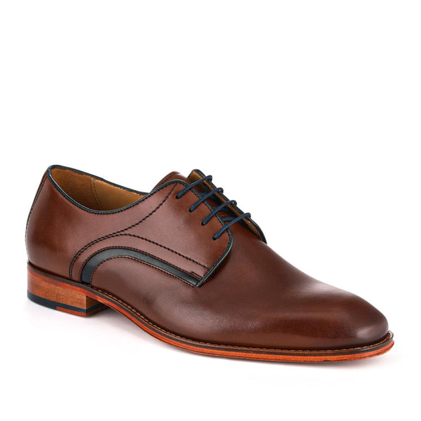 jones bootmaker Men's Jammer Smart Leather Lace-Up Shoes - Chestnut