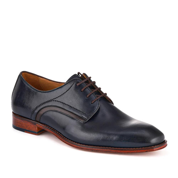 jones bootmaker Men's Jammer Smart Leather Lace-Up Shoes - Navy