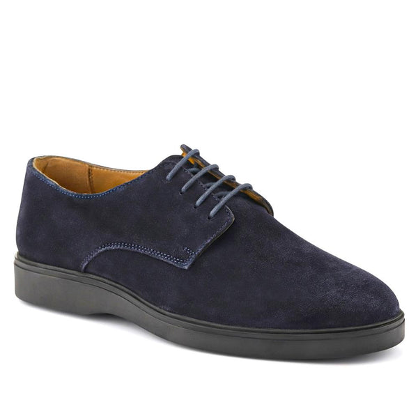 jones bootmaker Men's Kade Leather Lace-Up Shoes - Navy Suede