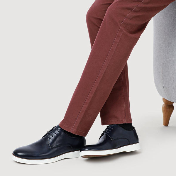 Jones Bootmaker Men's Kolten Leather Lace-Up Shoes - Navy