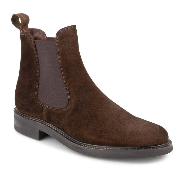 jones bootmaker Men's Loake Goodyear Welted Leather Chelsea Boots - Dark Brown Suede