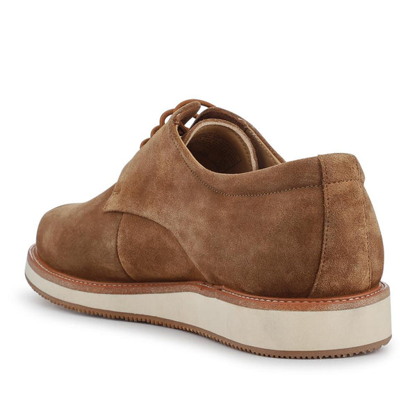 Jones Bootmaker Men's Longfield Wide Fit Leather Lace Up Shoes - Tan Suede