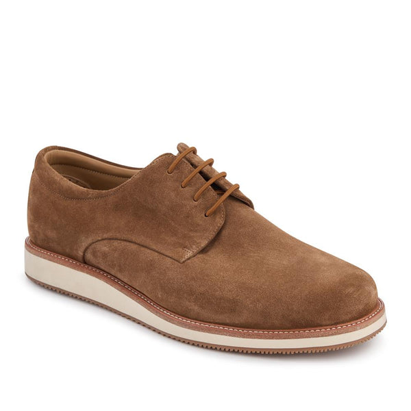 jones bootmaker Men's Longfield Wide Fit Leather Lace Up Shoes - Tan Suede