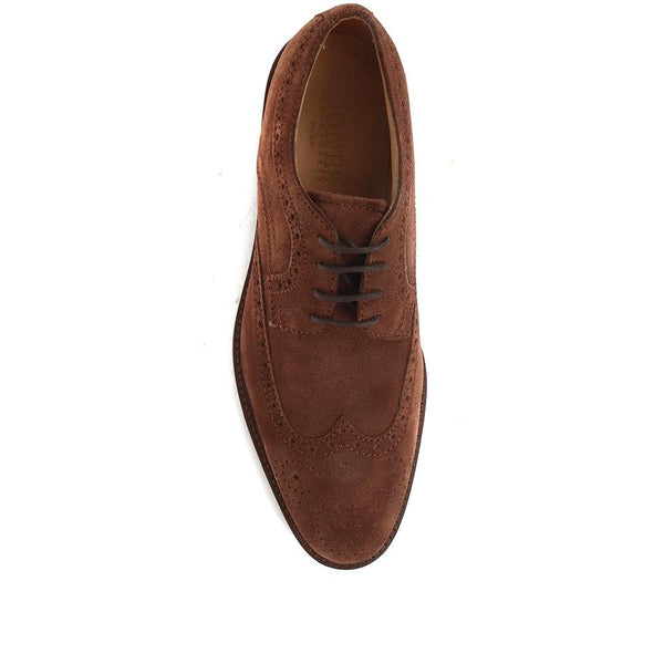 Jones Bootmaker Men's Longwood Suede Derby Brogues - Brown Suede