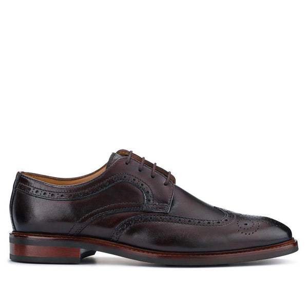 Jones Bootmaker Men's Longwood Suede Derby Brogues - Dark Brown