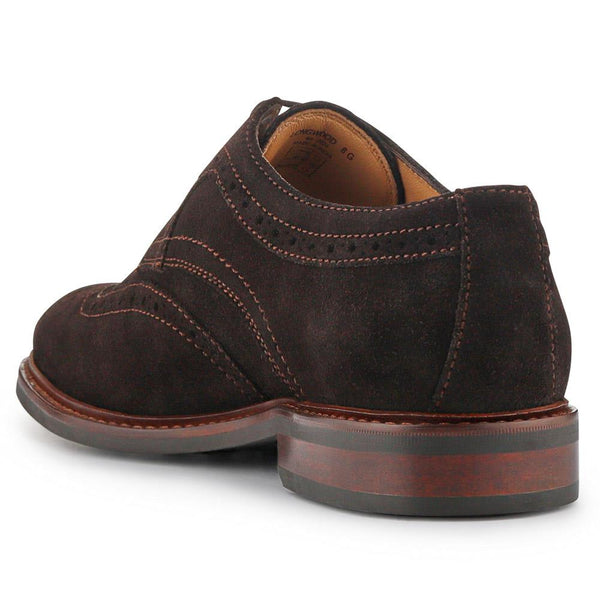 Jones Bootmaker Men's Longwood Suede Derby Brogues - Dark Brown Suede