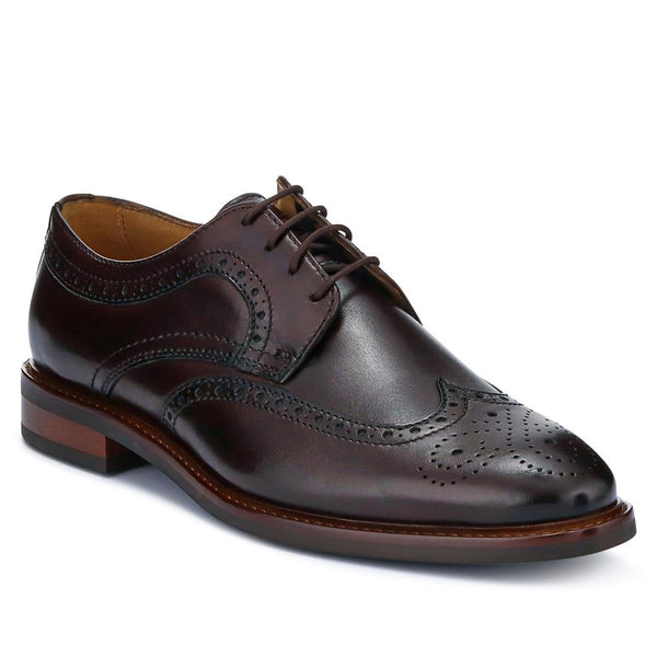 jones bootmaker Men's Longwood Suede Derby Brogues - Dark Brown