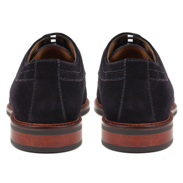 Jones Bootmaker Men's Longwood Suede Derby Brogues - Navy Suede