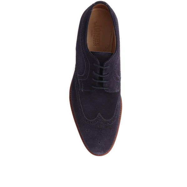 Jones Bootmaker Men's Longwood Suede Derby Brogues - Navy Suede