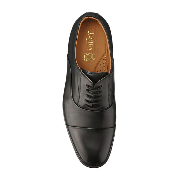 Jones Bootmaker Men's Maloney Wide Fit Smart Leather Oxfords - Black