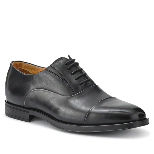 jones bootmaker Men's Maloney Wide Fit Smart Leather Oxfords - Black