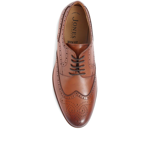 Jones Bootmaker Men's Manning Wide-Fit Men's Brogues - Chestnut