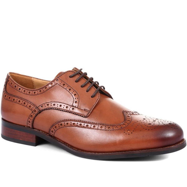 jones bootmaker Men's Manning Wide-Fit Men's Brogues - Chestnut