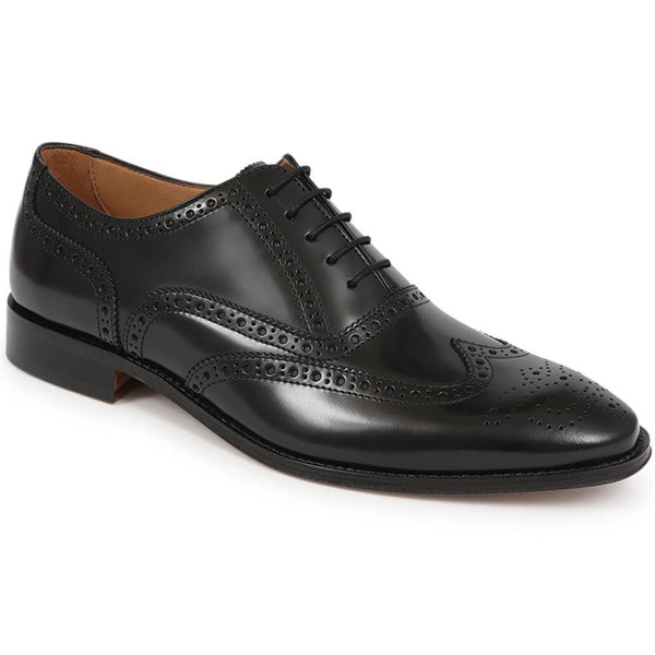 jones bootmaker Men's Martyn Leather Oxford Brogues - Black