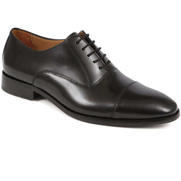 jones bootmaker Men's Marvin Leather Oxford Shoes - Black