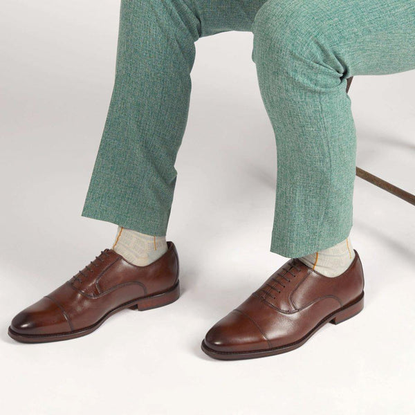 Jones Bootmaker Men's Matthew Leather Oxford Shoes - Chestnut