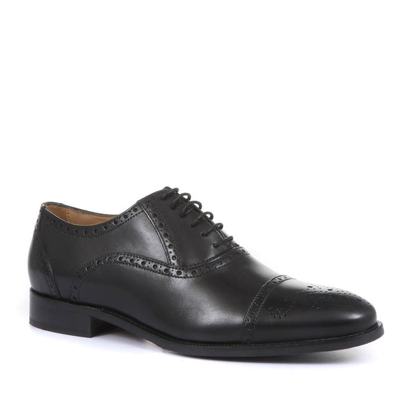 jones bootmaker Men's Maynard Leather Oxford Brogues - Black