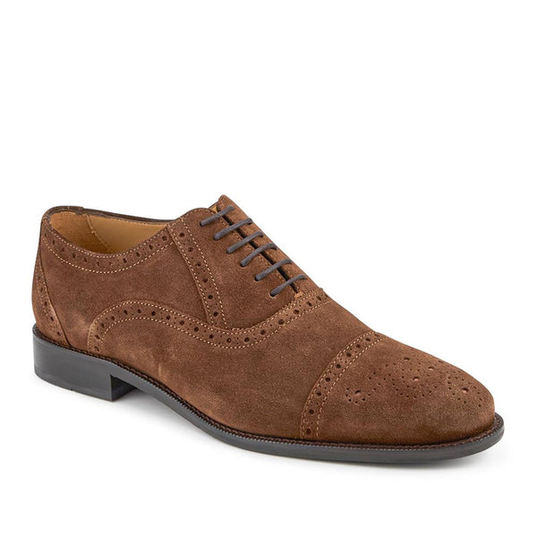 jones bootmaker Men's Maynard Leather Oxford Brogues - Brown Suede