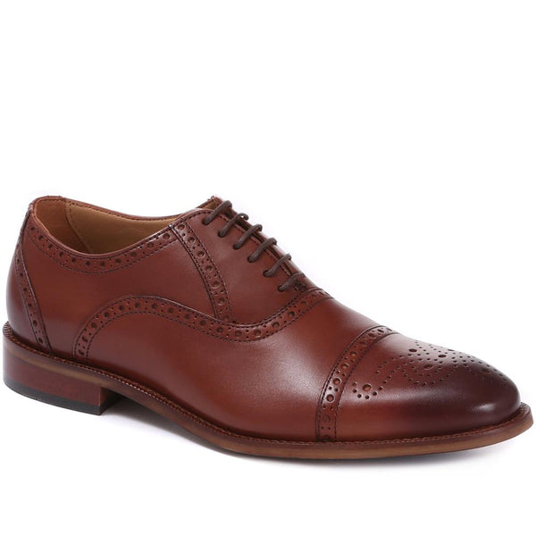 Jones Bootmaker Men's Maynard Leather Oxford Brogues - Chestnut