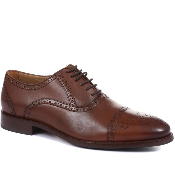 jones bootmaker Men's Maynard Leather Oxford Brogues - Chestnut