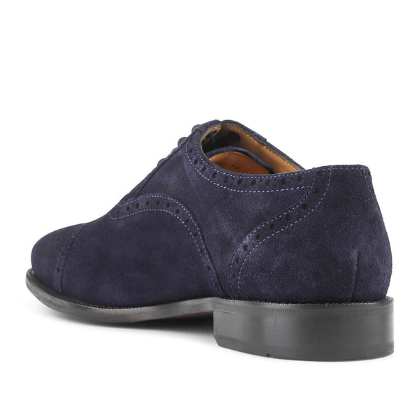 Jones Bootmaker Men's Maynard Leather Oxford Brogues - Navy Suede